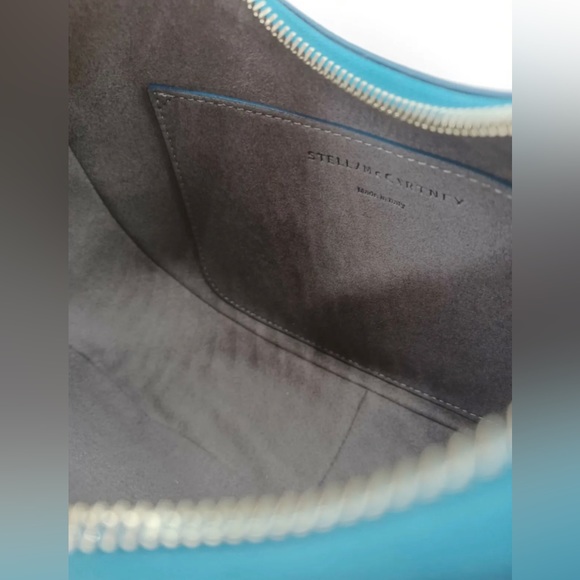 New STELLA MCCARTNEY Small Perforated Logo Alter Leather Hobo Bag - Teal - Picture 6 of 10